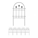 Relaxdays Vintage ágyáskerítés ágyásszegély fekete 6 db-os szett 50, 5x42 cm 10041701