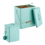 Relaxdays Türkiz eledeltároló doboz 2 db-os készletben 5, 5 és 16literes 10048223