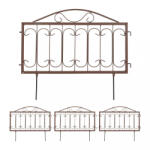 Relaxdays Vintage ágyáskerítés ágyásszegély barna 4 db-os szett 10041744