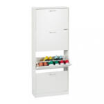 Relaxdays Billenőajtós cipősszekrény fehér 4 fiókos 152x60x24 cm 10048932_342