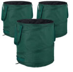 Relaxdays Pop-up kerti gyűjtőzsák 3 db-os szett 85 L zöld 10026437