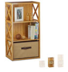 Relaxdays Bambusz tárolószekrény kosárral 3 polcos 10020273_3