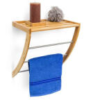 Relaxdays Fali törölközőtartó bambusz és króm 10019188