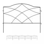 Relaxdays Vintage ágyáskerítés ágyásszegély fekete 6 db-os szett 31, 5x61 cm 10041700