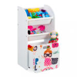 Relaxdays Hősnő motívum keskeny fehér gyermekpolc játéktároló 10037513