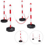 Relaxdays Műanyag 4 db terelőoszlop lánccal 10020484_305