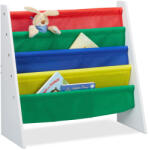 Relaxdays Gyerek játéktároló könyvespolc szövet rekeszekkel 10022755