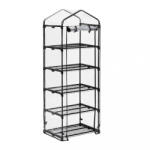 Relaxdays Fóliasátor 5 szintes üvegház erkélyre fekete 192x69x50 cm 10035688