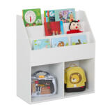 Relaxdays Fehér gyermek játéktároló könyvespolc 79x72x30 cm 10050156