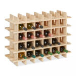 Relaxdays Tömör fa bortartó palacktartó 24 palackhoz 54x75x24 cm 10047613