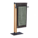 Relaxdays Modern szabadon álló törölközőtartó antacit-natúr 83, 5x51, 5x20 cm 10038010