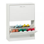 Relaxdays Billenőajtós cipősszekrény fehér 2 fiókos 80x60x24 cm 10048932_340