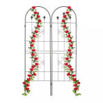 Relaxdays Ívelt rózsafuttató 2 db-os szett fekete 180x50x1 cm 10041751