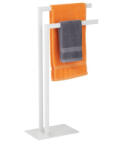 Relaxdays Fehér fém törölközőtartó 2 rúd 81x48x20 cm 10042906