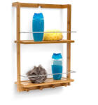 Relaxdays Bambusz polc zuhanyzóba 2 polcos 53x38x15, 5 cm 10019190