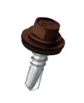 Koelner RAL 8017 csokoládébarna hatlapfejű önfúró csavar Fához + EPDM alátét 4, 8x35 mm (52147)