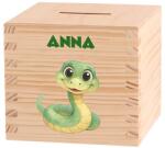 ATMOWOOD Gyerek fa persely - Amerikai dzsungel Válasszon egy állatot: Kígyó (Skarbonka 9,5x9,5)