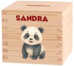 ATMOWOOD Gyerek fa persely - Vad Ázsia Válasszon egy állatot: Óriáspanda (Skarbonka 9,5x9,5)