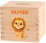 ATMOWOOD Gyerek fa persely - Afrikai kaland Válasszon egy állatot: Oroszlán (Skarbonka 9,5x9,5)