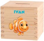 ATMOWOOD Gyerek fa persely - Az óceán mélye Válasszon egy állatot: Halacska (Skarbonka 9,5x9,5)