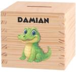 ATMOWOOD Gyerek fa persely - Állatok a folyóparton Válasszon egy állatot: Krokodil (Skarbonka 9,5x9,5)