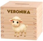 ATMOWOOD Gyerek fa persely - Kölyökállatok a farmon Válasszon egy állatot: Bárány (Skarbonka 9,5x9,5)