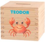 ATMOWOOD Gyerek fa persely - Az óceán mélye Válasszon egy állatot: Rák (Skarbonka 9,5x9,5)