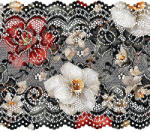 Takoy Elasztikus csipke 15 cm nárcisz fekete alapon