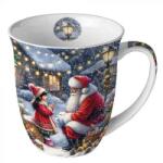 Ambiente B. V Karácsonyi Télapós porcelán bögre 400 ml - Mikulás kislánnyal - Talking to Santa (VR-38420055)