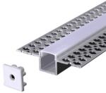 Life Light Led Alusín Led profil szett gipszkartonba, glettelhető, 2 méter alu sín + opál takaró + 2db végzáró. LIFE LIGHT LED (LLLSZASIN2MGKTEJSZETT)