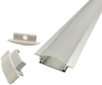 Life Light Led Alusín Led profil szett, beépíthető vagy ragasztható, csavarozható is! 8-12 mm Led szalaghoz. 2 m sín+ opál búra+4 db rögzítő+2 db vég. Life Light Led (LLLSZASIN2MBEPATTEJSZETT)