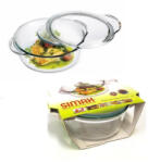 SIMAX Hőálló mély sütőtál tetővel kerek 1, 8 L 10x18, 8 cm áttetsző (401114)