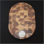 Parawood Fa előételes deszka + porcelán tálka 28x40x3, 5 cm ovál (210092)