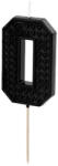 PARTYDECO születésnapi lego gyertya, 0, fekete, 6cm (SCU8-0)