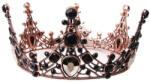 Viva. Z Tortadísz, korona, tiara fekete kristályokkal, rose gold, 14cm (1040)