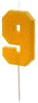 PARTYDECO születésnapi lego gyertya, 9, sárga, 6cm (SCU8-9)