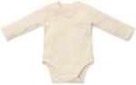 Little Dutch Body kimono cu maneca lunga din bumbac organic - Soft Beige Stripe - Newborn Naturals - Little Dutch