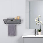 Elektromos törölköző szárító és sterilizáló, fürdő Elektromos törölköző szárító és sterilizáló, fürdőszobai vagy konyhai használatra, falra szerelhető, SZ60cm, 450W, ElectricSun PREMIUM Szürke (ESToweldPREgray)