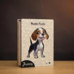 Játékos kiskutya fa puzzle M Prémium fa doboz