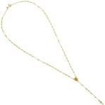 Argento-ekszer Arany nyaklánc - rózsafüzér, fehér golyó alakú műgyöngyök, hossza 50 cm (9A014)