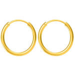 Argento-ekszer Aranyozott ezüst karika fülbevaló - kicsi karikák, átmérője 12 mm (67497)