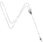 Argento-ekszer Ezüst nyaklánc - rózsafüzér, 5 tized, kereszt, Csodás érem, hossza 45 cm (91656)