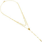 Argento-ekszer Arany nyaklánc - rózsafüzér, 5 tized, kereszt, Csodás érem, hossza 45 cm (9A021)