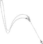 Argento-ekszer Ezüst nyaklánc - rózsafüzér, 5 tized, kereszt, Csodás érem, hossza 47 cm (91929)