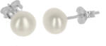 Argento-ekszer Ezüst fülbevaló - fehér természetes gyöngy, nagysága 6 mm (66981)