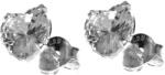 Argento-ekszer Ezüst fülbevaló - szívek, átlátszó cirkónia, nagysága 5 mm (65346)
