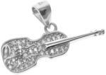 Argento-ekszer Ezüst medál - gitár, átlátszó kerek cirkóniák (85642)
