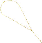 Argento-ekszer Arany nyaklánc - rózsafüzér, 5 tized, kereszt, Csodás érem, hossza 50 cm (9A018)