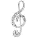 Argento-ekszer Ezüst medál - hegedűkulcs, átlátszó kerek cirkóniák (85930)
