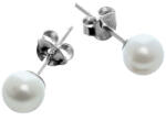 Argento-ekszer Ezüst fülbevaló - fehér golyó alakú műgyöngy, átmérője 6 mm (65356)